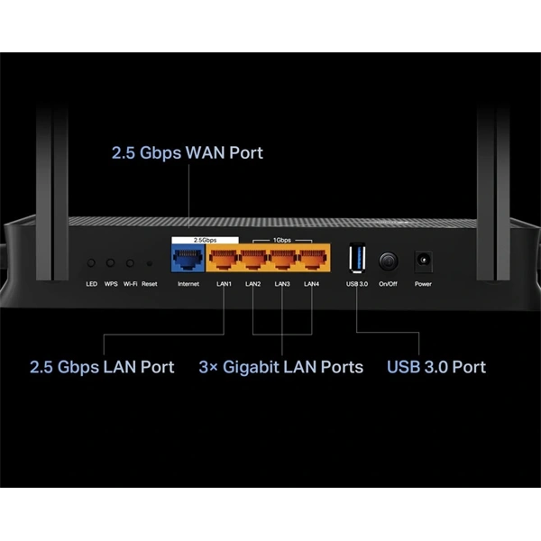 TP-Link Archer BE230 BE3600 fekete kétsávos Wi-Fi 7 router
