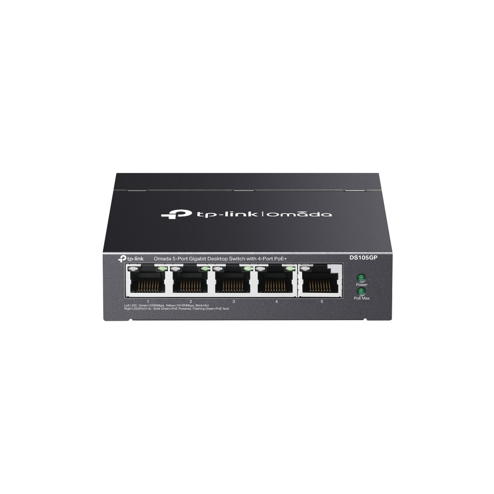 TP-Link DS105GP Omada 5x GbE LAN 4xPoE+ port nem menedzselhető asztali switch