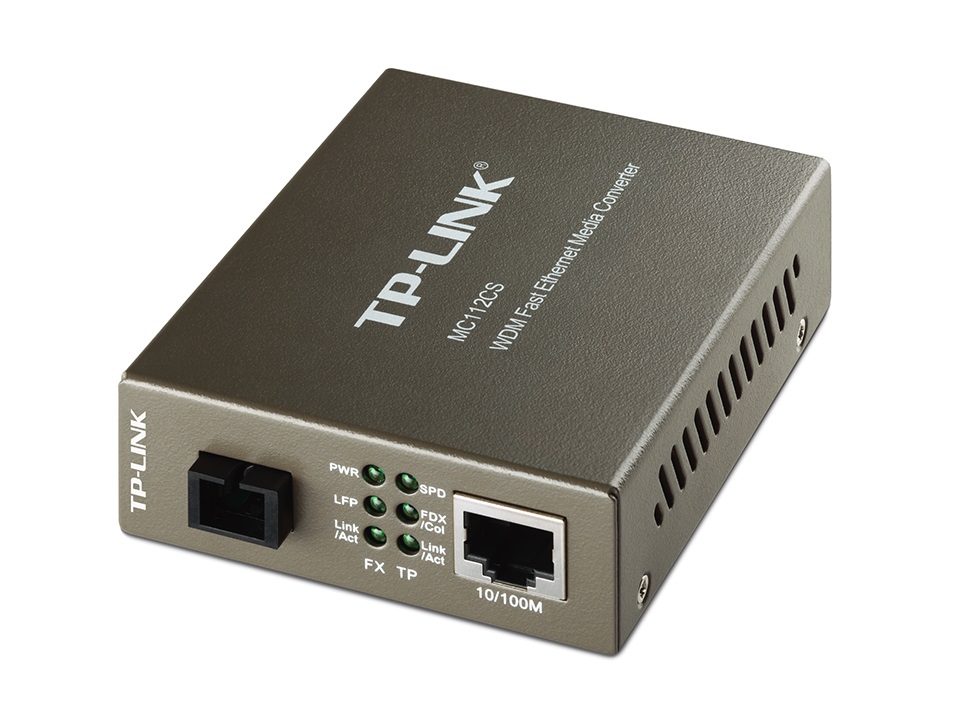 TP-Link MC112CS 100Mbps optikai (UTP-SC) média konverter