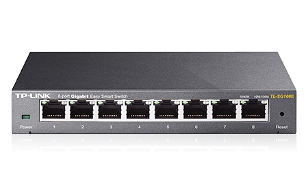 TP-Link TL-SG108E 8port 10/100/1000Mbps LAN menedzselhető asztali Switch