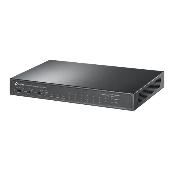 TP-Link TL-SL1311P 8x10/100Mbps LAN port 8xPoE+ 2xGbE LAN 1xGbE SFP port nem menedzselhető asztali switch