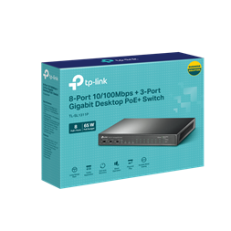TP-Link TL-SL1311P 8x10/100Mbps LAN port 8xPoE+ 2xGbE LAN 1xGbE SFP port nem menedzselhető asztali switch