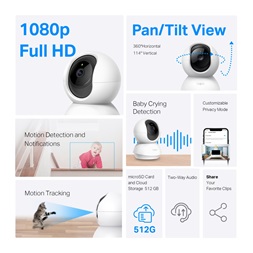 TP-Link Tapo C200P2 Otthoni biztonsági 1080p Full HD Wi-Fi IP kamera 2 db/csomag