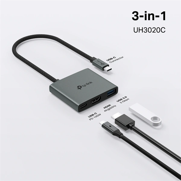 TP-LINK UH3020C 3in1 Hub USB-C csatlakozással