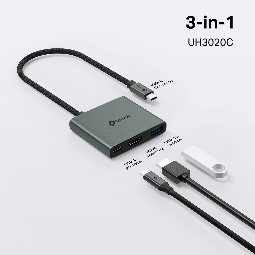 TP-LINK UH3020C 3in1 Hub USB-C csatlakozással