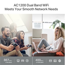 TP-Link Archer A64 AC1200 fekete vezeték nélküli MU-MIMO Wi-Fi router
