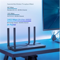 TP-Link Archer AX53 AX3000 fekete kétsávos Gigabit Wi-Fi 6 router