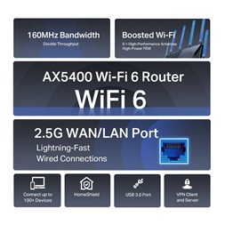 TP-Link Archer AX72 Pro AX5400 fekete multi-Gigabit Wi-Fi 6 router