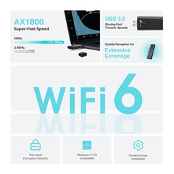 TP-Link Archer TX20U AX1800 kétsávos vezeték nélküli Wi-Fi 6 fekete USB adapter