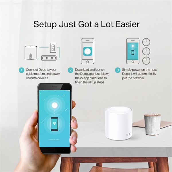 TP-Link DECO X20 AX1800 Whole Home Mesh Wi-Fi 6 802.11ax vezeték nélküli rendszer (3db-os)