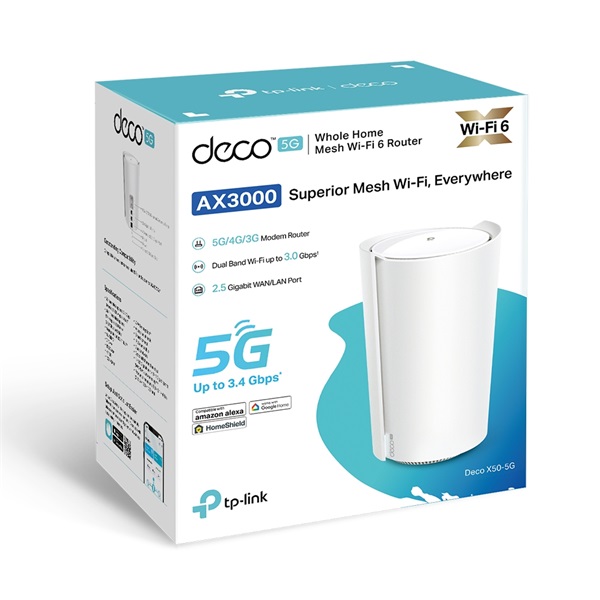 TP-Link Deco X50-5G(1-pack) AX3000 5G fehér otthoni mesh Wi-Fi 6 router