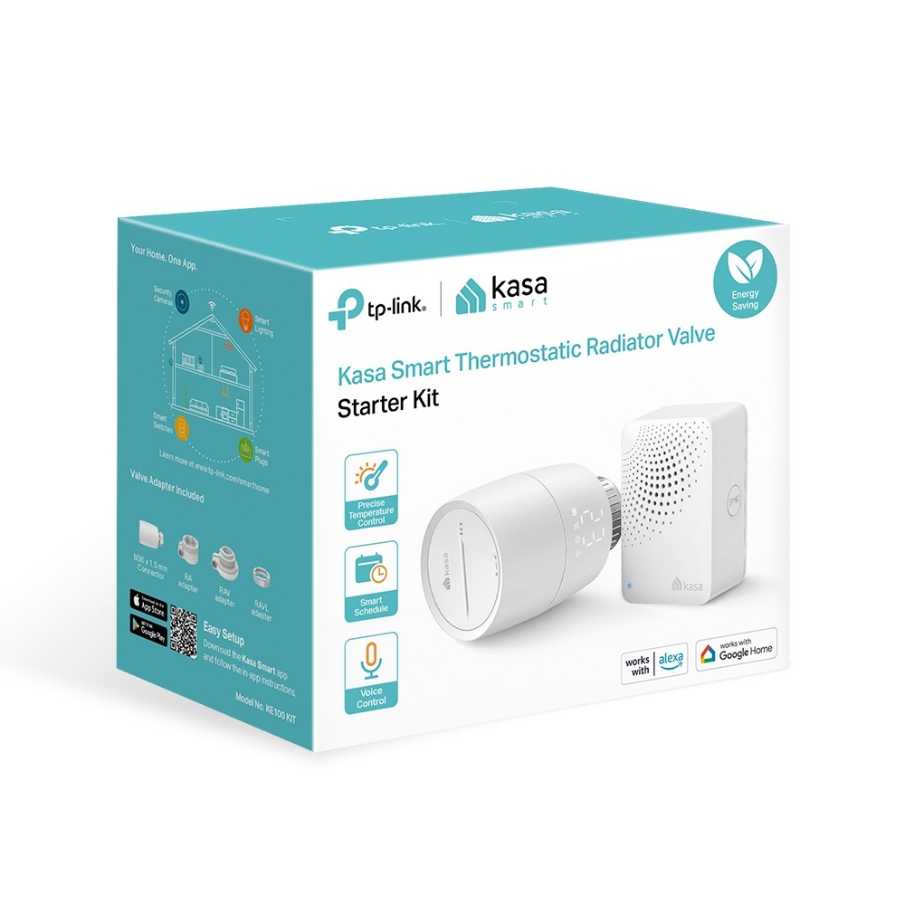 TP-Link KE100 KIT Kasa fehér okos termosztát radiátorszelep és HUB - R
