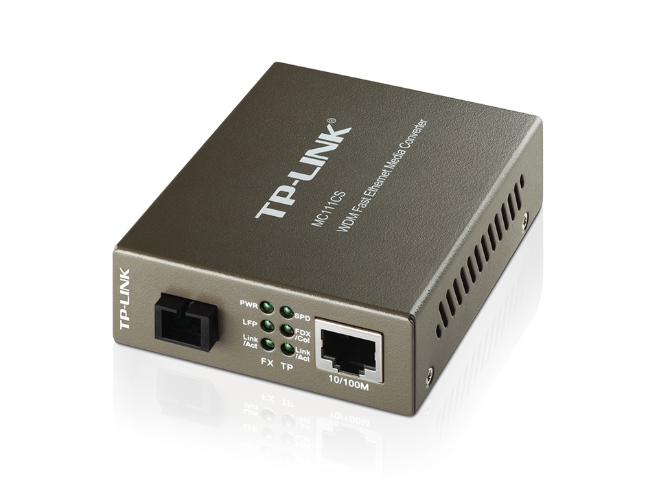 TP-Link MC111CS 100Mbps optikai (UTP-SC) média konverter