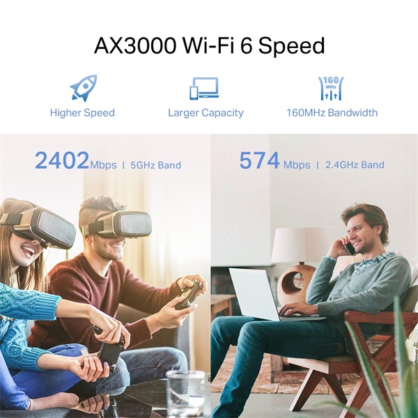 TP-Link RE705X AX3000 Mesh Wi-Fi 6 fehér lefedettség növelő