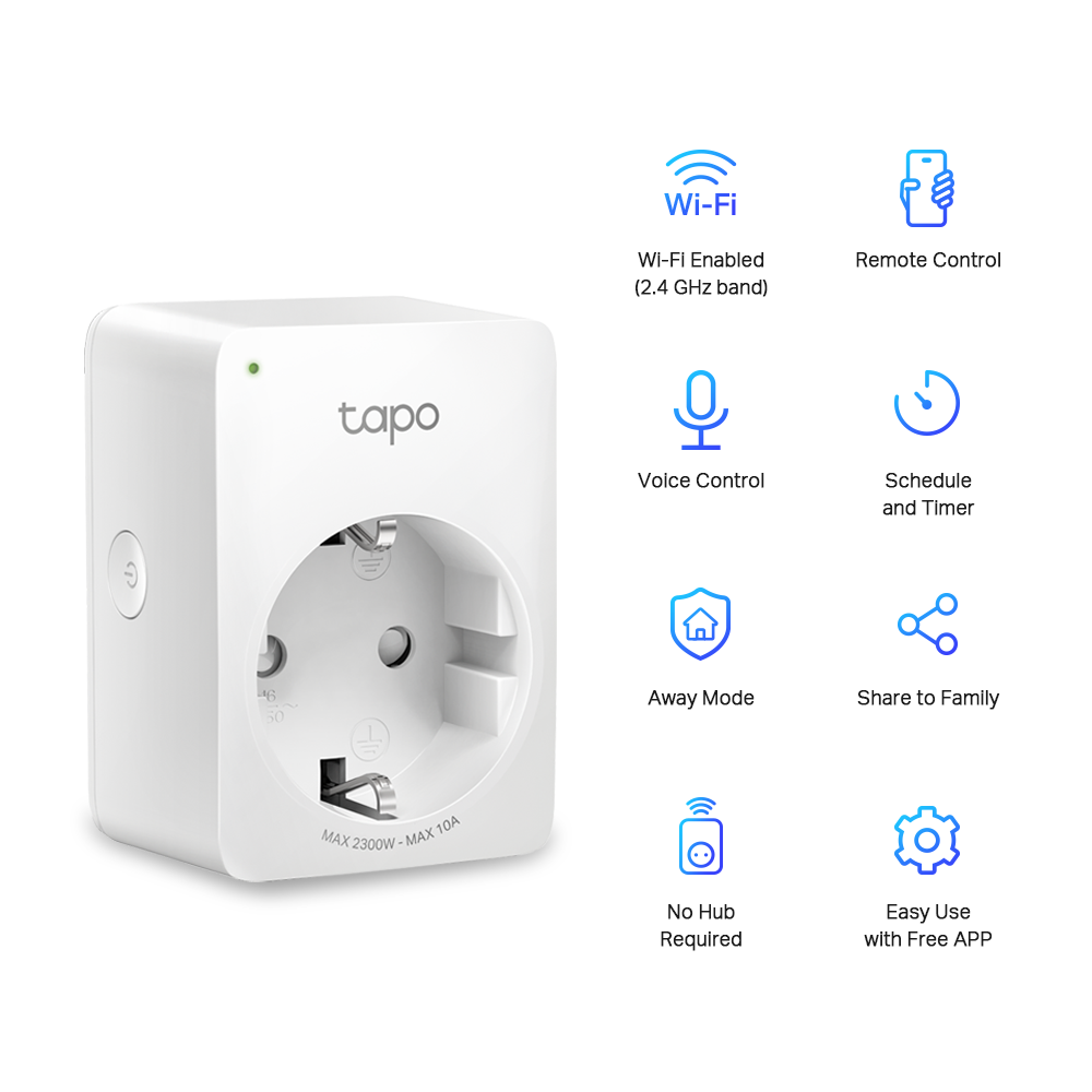 TP-Link TAPO P100(1-pack) fehér Wi-Fi aljzat
