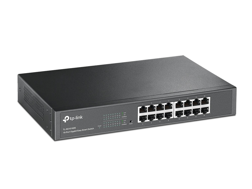 TP-Link TL-SG1016DE 16port 10/100/1000Mbps LAN SMART menedzselhető asztali Switch