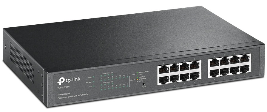 TP-Link TL-SG1016PE 16port GbE LAN PoE+ SMART menedzselhető asztali Switch