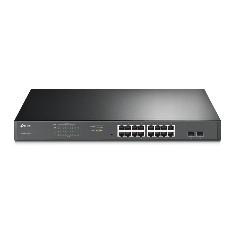 TP-Link TL-SG1218MPE JetStream 16xGbE PoE LAN port 2xGbE SFP port Easy Smart PoE+ switch