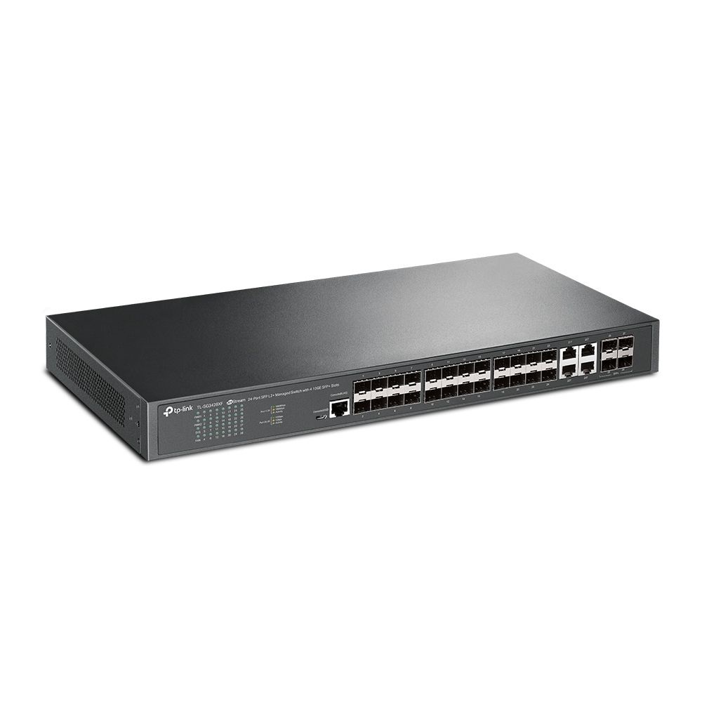 TP-Link TL-SG3428XF JetStream 24xGbE SFP, 4x10GbE SFP+ port L2+ menedzselhető switch