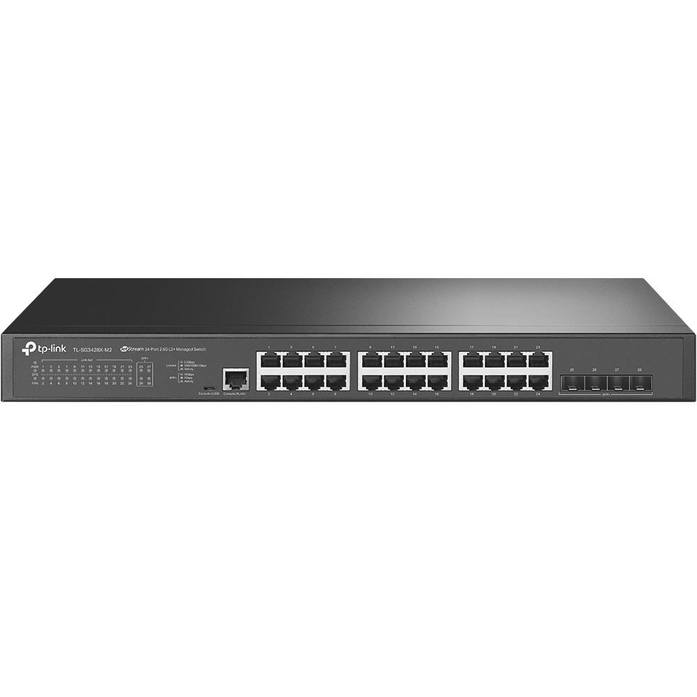 TP-Link TL-SG3428X-M2 JetStream 24x2.5GbE Multi-Gig LAN, 4x10GbE SFP+ port L2+ menedzselhető switch