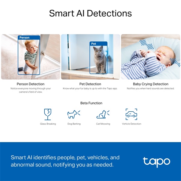 TP-Link Tapo C230 otthoni AI biztonsági Wi-Fi kamera -R