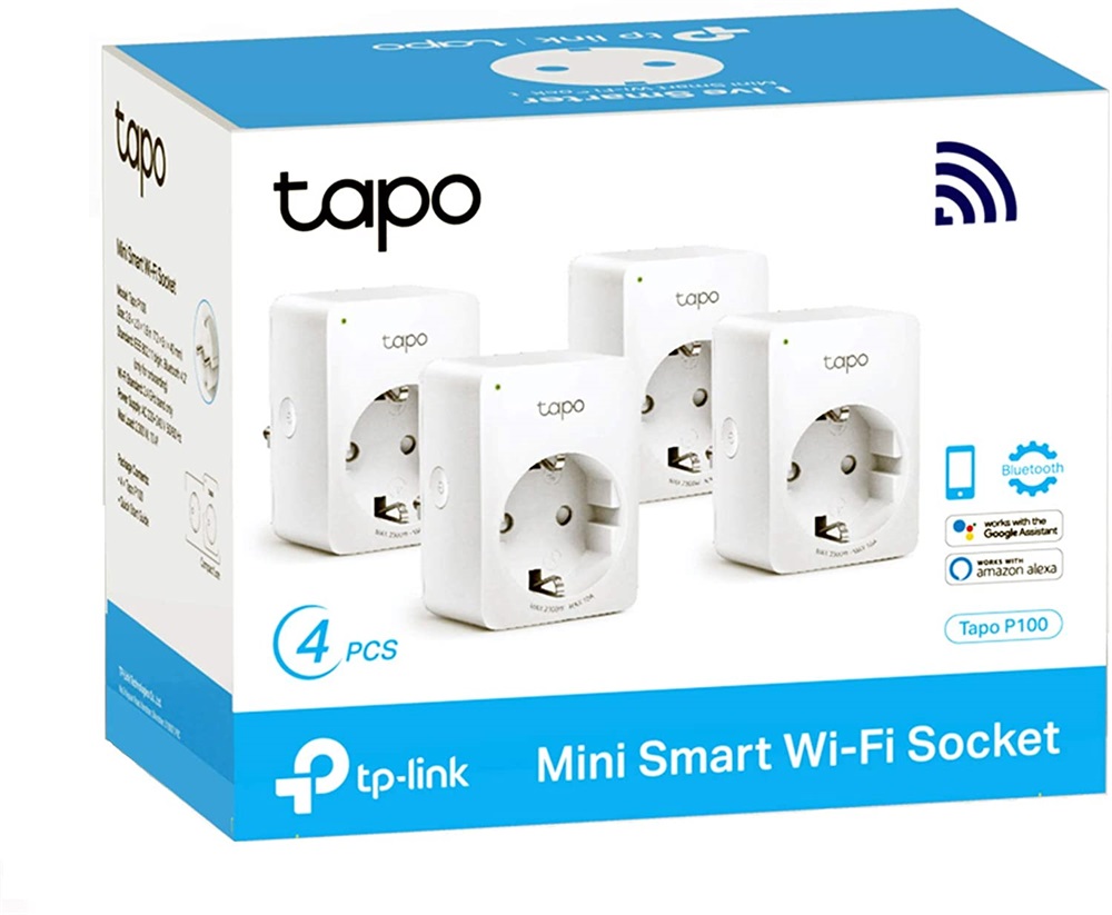 TP-Link Tapo P100(4-pack) fehér Wi-Fi aljzat