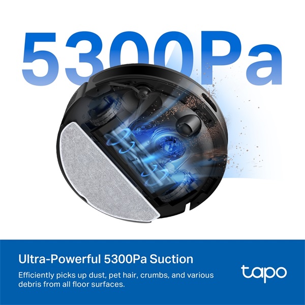 TP-Link Tapo RV20 Max MagSlim LiDAR fekete robotporszívó és felmosó - R