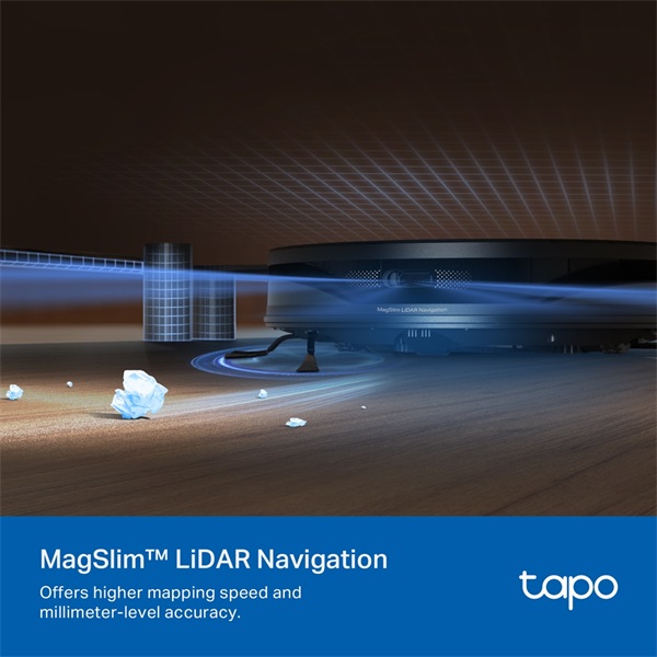 TP-Link Tapo RV20 Max MagSlim LiDAR fekete robotporszívó és felmosó - R