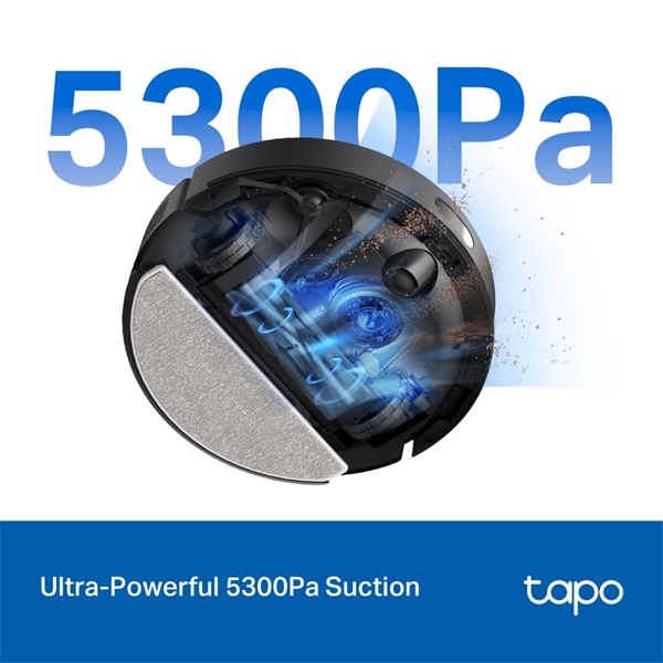 TP-Link Tapo RV30 Max Plus fekete robotporszívó és felmosó automata töltő, üritő dokkolóval - R