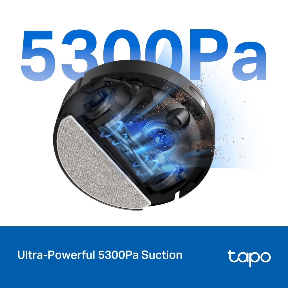 TP-Link Tapo RV30 Max Plus fekete robotporszívó és felmosó automata töltő, üritő dokkolóval - R