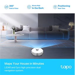 TP-Link Tapo RV30 Plus LiDAR navigációs robotporszívó és felmosó intelligens automatikus ürítő dokkolóval