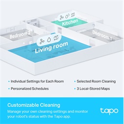 TP-Link Tapo RV30 Plus LiDAR navigációs robotporszívó és felmosó intelligens automatikus ürítő dokkolóval