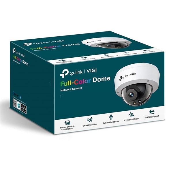TP-Link VIGI C230 /3MP/2,8mm/kültéri/H265/IR30m/Smart Detection/beépített mikrofon/Full-Color IP dómkamera