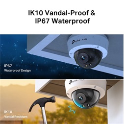 TP-Link VIGI C240 /4MP/2,8mm/kültéri/H265/IR30m/SD/Smart Detection/beépített mikrofon/Full-Color IP dómkamera