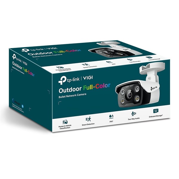 TP-Link VIGI C330 /3MP/4mm/kültéri/H265/IR30m/Smart Detection/beépített mikrofon/Full-Color IP csőkamera