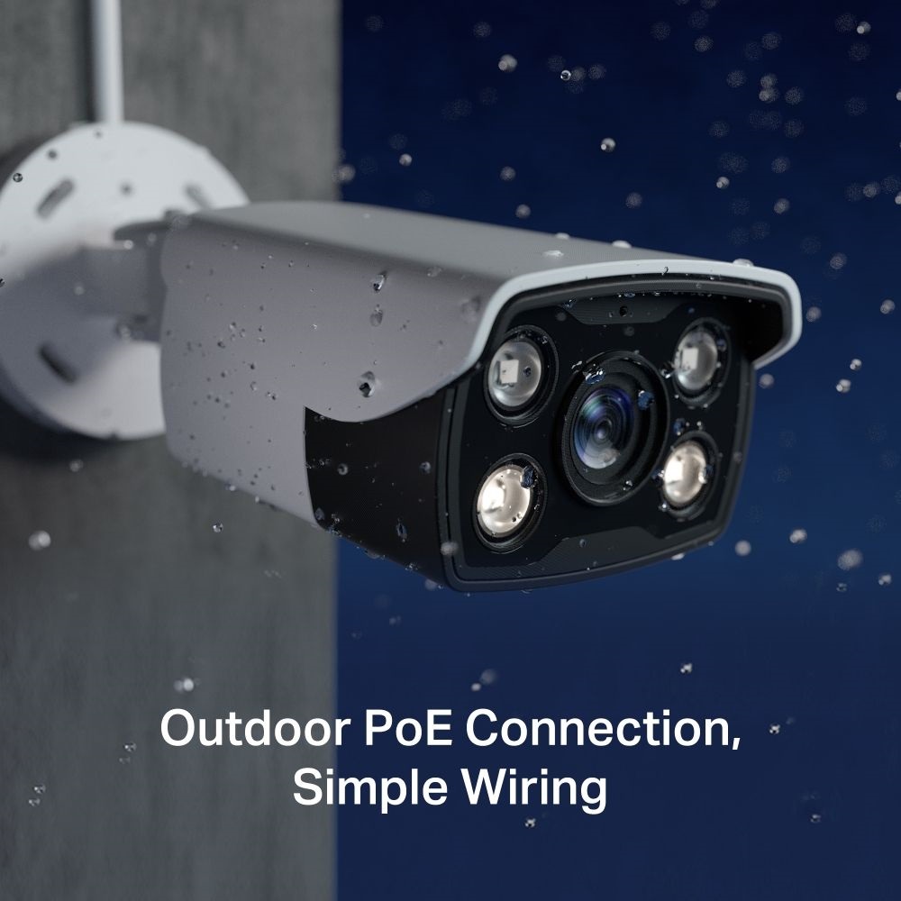 TP-Link VIGI C340 /4MP/6mm/kültéri/H265/IR30m/SD/Smart Detection/kétirányú hang/Full-Color IP csőkamera