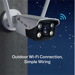 TP-Link VIGI C340-W /4MP/4mm/kültéri/H265/IR30m/SD/Smart Detection/kétirányú hang/Full-Color IP wifi csőkamera