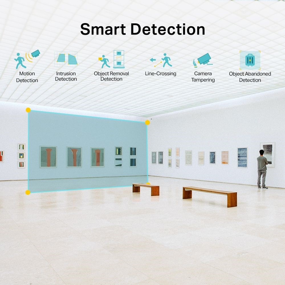 TP-Link VIGI C430 /3MP/2,8mm/beltéri/H265/IR30m/Smart Detection/beépített mikrofon/Full-Color IP turret kamera