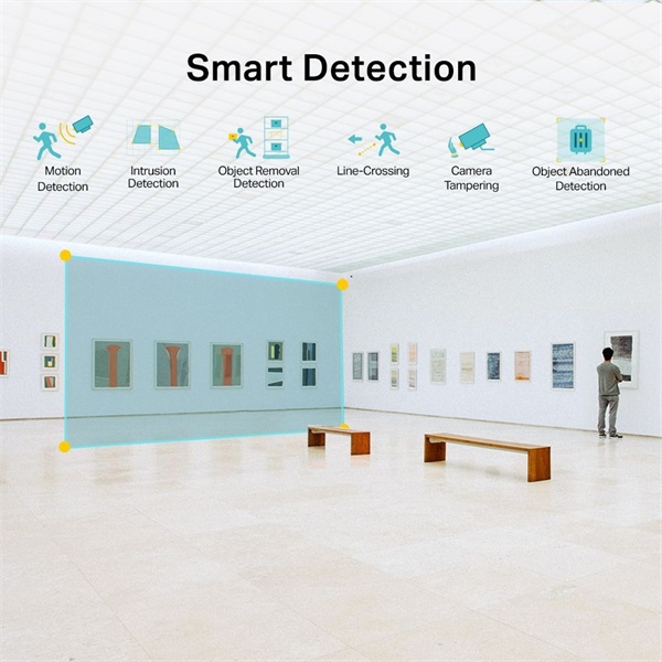 TP-Link VIGI C430 /3MP/4mm/beltéri/H265/IR30m/Smart Detection/beépített mikrofon/Full-Color IP turret kamera