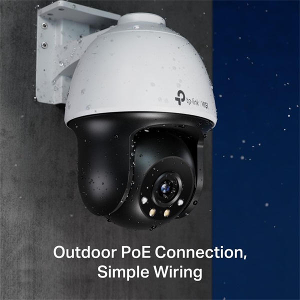 TP-Link VIGI C540 /4MP/4mm/kültéri/H265/IR30m/SD/Smart Detection/kétirányú hang/Full-Color IP PT kamera