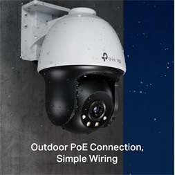 TP-Link VIGI C540 /4MP/4mm/kültéri/H265/IR30m/SD/Smart Detection/kétirányú hang/Full-Color IP PT kamera