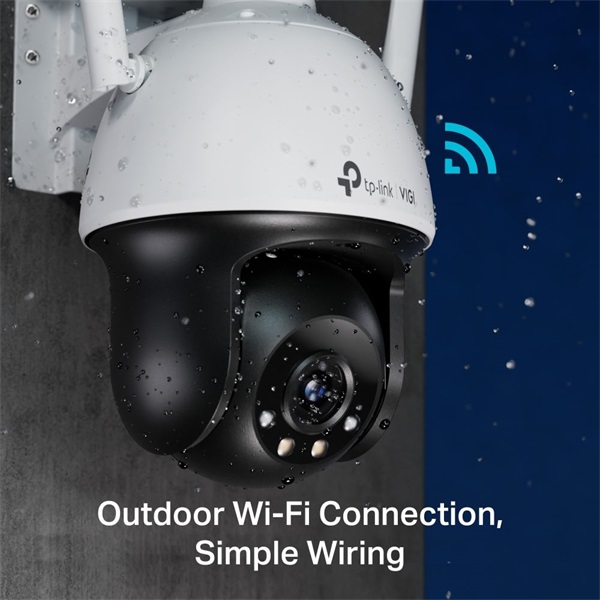 TP-Link VIGI C540-W /4MP/4mm/kültéri/H265/IR30m/SD/Smart Detection/kétirányú hang/Full-Color IP wifi PT kamera