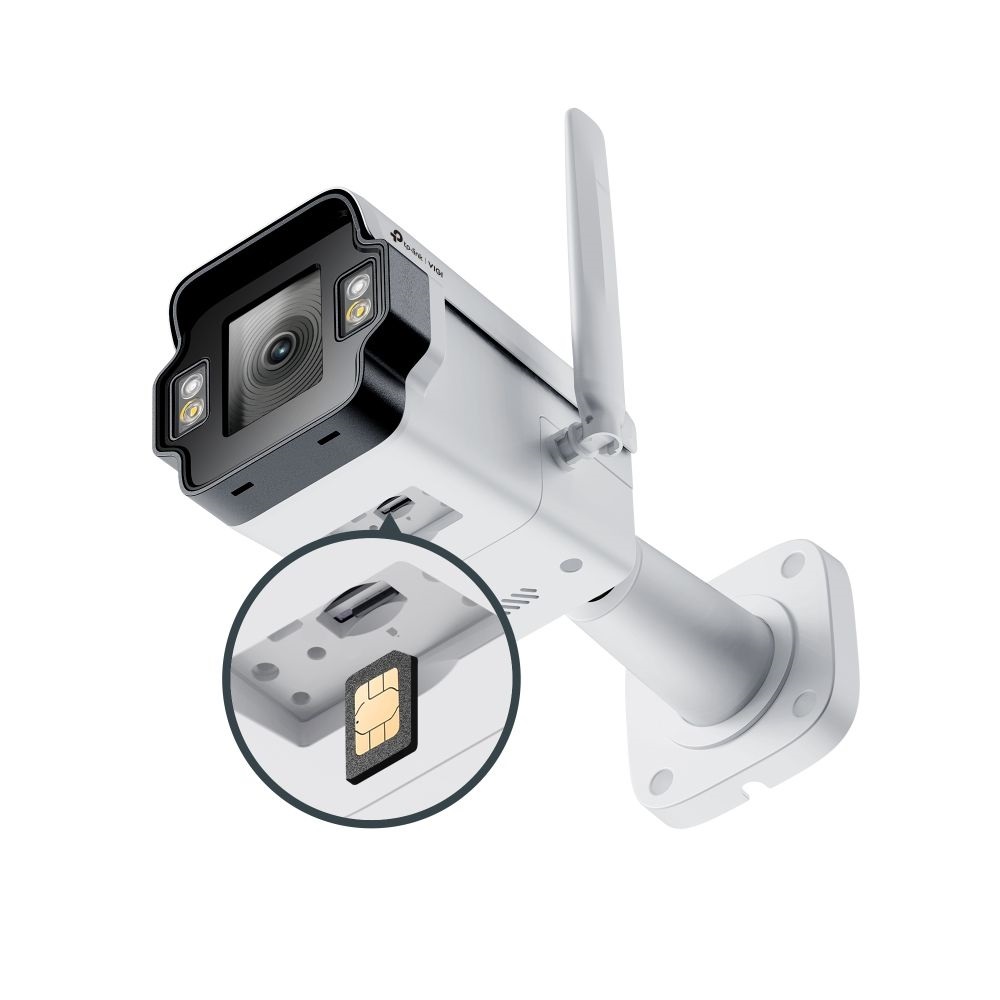 TP-Link VIGI InSight S345-4G(4mm)Kültéri/4MP/4mm/IR50m/LED30m/FullColor/Smart/fém ház/Duál megvilágítású 4G IP csőkamera