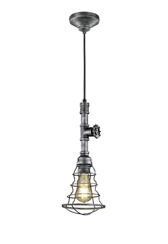 TRIO 307000188 GOTHAM 1 x E27 antik ezüst fém 1 ágú függeszték