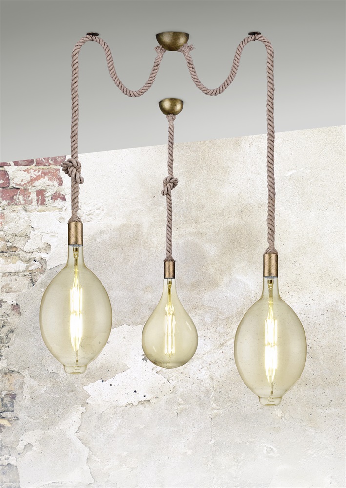 TRIO 310100104 ROPE 1xE27 MAX 60W Vintage függeszték