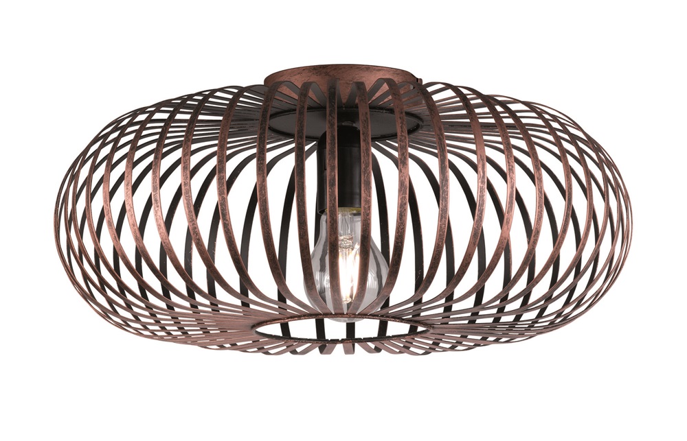 TRIO 606900162 Johann 60W E27 antik vörösréz mennyezeti lámpatest