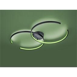 TRIO 651110232 CITIZEN 2 x 20W RGBW-LED/ 3000-5000K/ 2 x 1600Lm fekete mennyezeti lámpatest