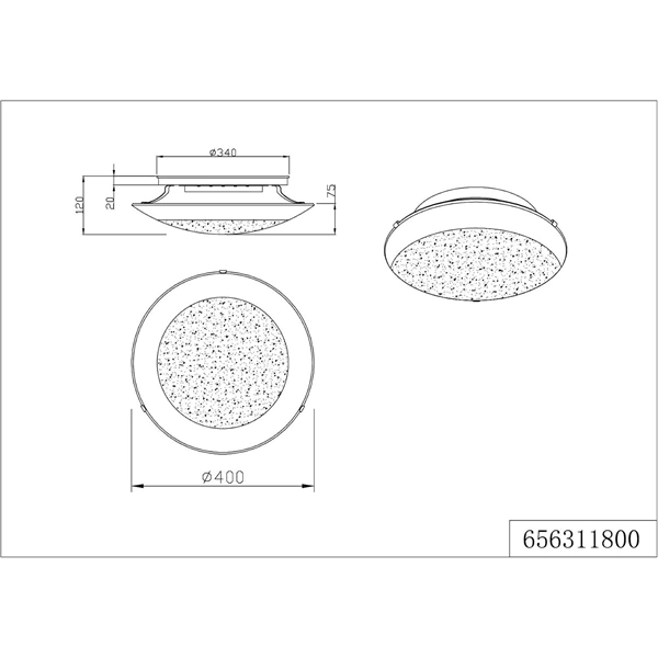 TRIO 656311800 Penta 20W 1800lm 4000K fehér mennyezeti lámpatest