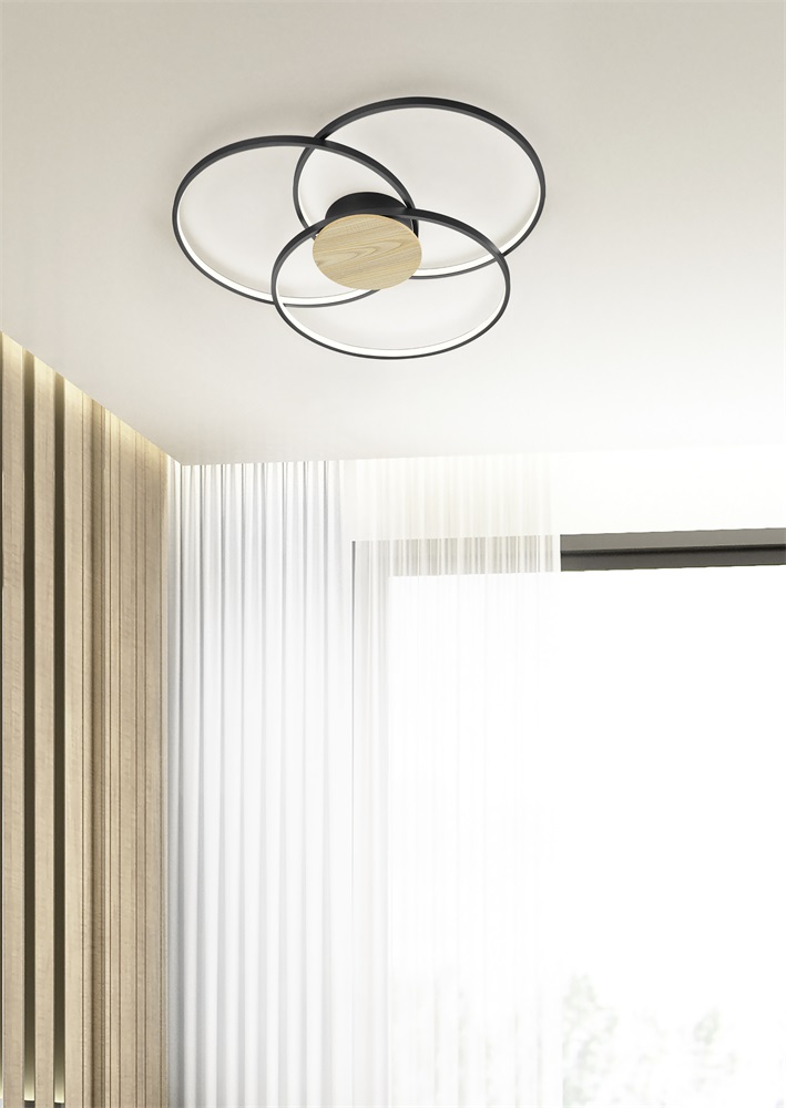 TRIO 673210332 Sedona fekete mennyezeti LED lámpa