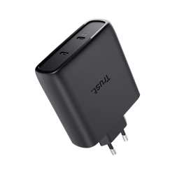 TRUST 25527 Maxo 100W 2x USB-C csatlakozással - fekete hálózati GaN töltő